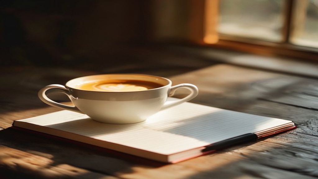 Rustige ochtendscène met koffie en ochtendroutine